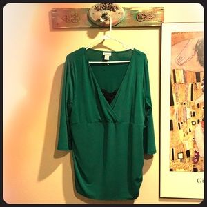 Like New Motherhood Maternity Emerald Nursing Top